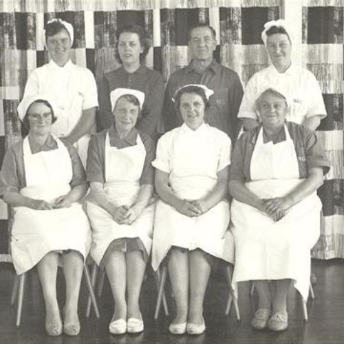 Kitchen staff, secretary and caretaker 1964